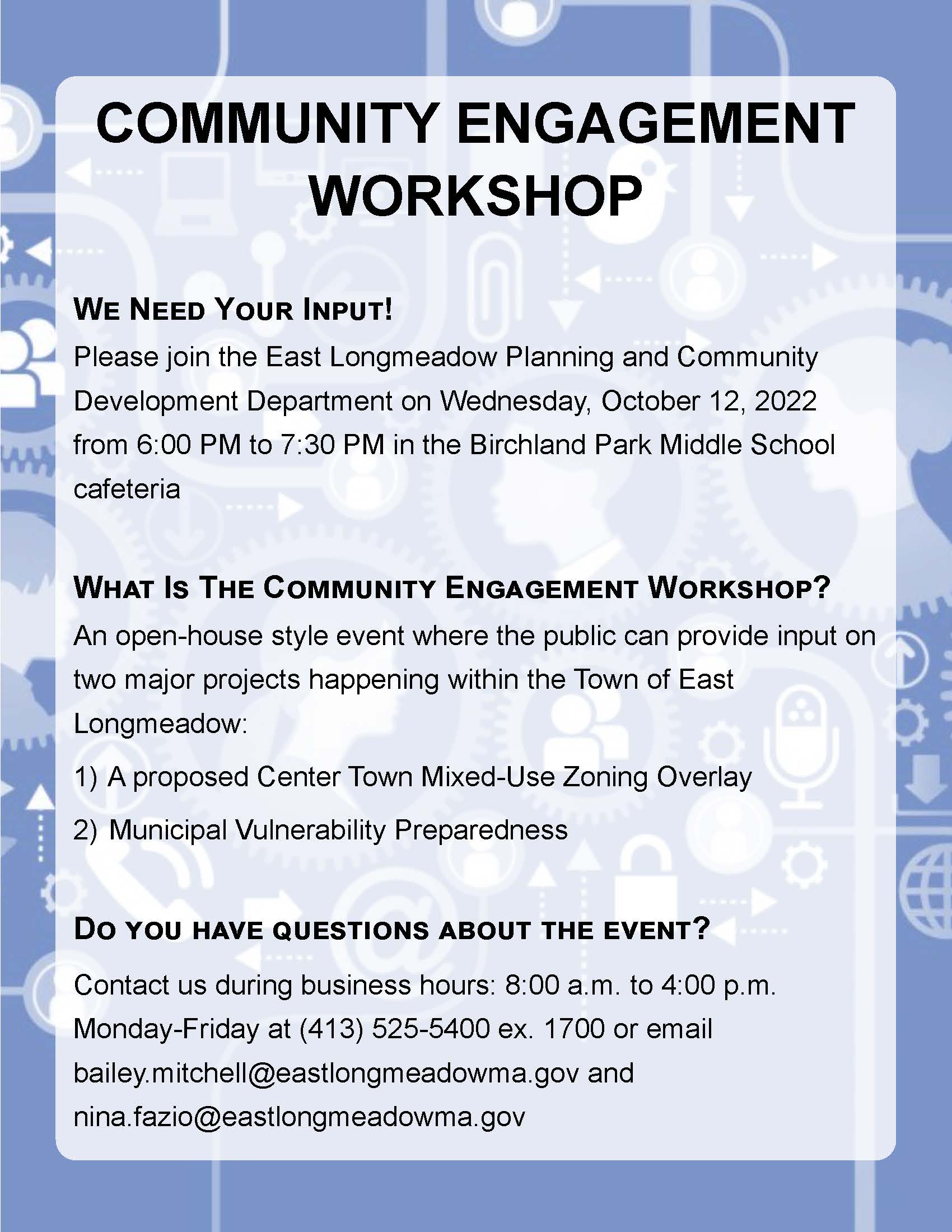 Community Engagement Workshop October 12, 2022