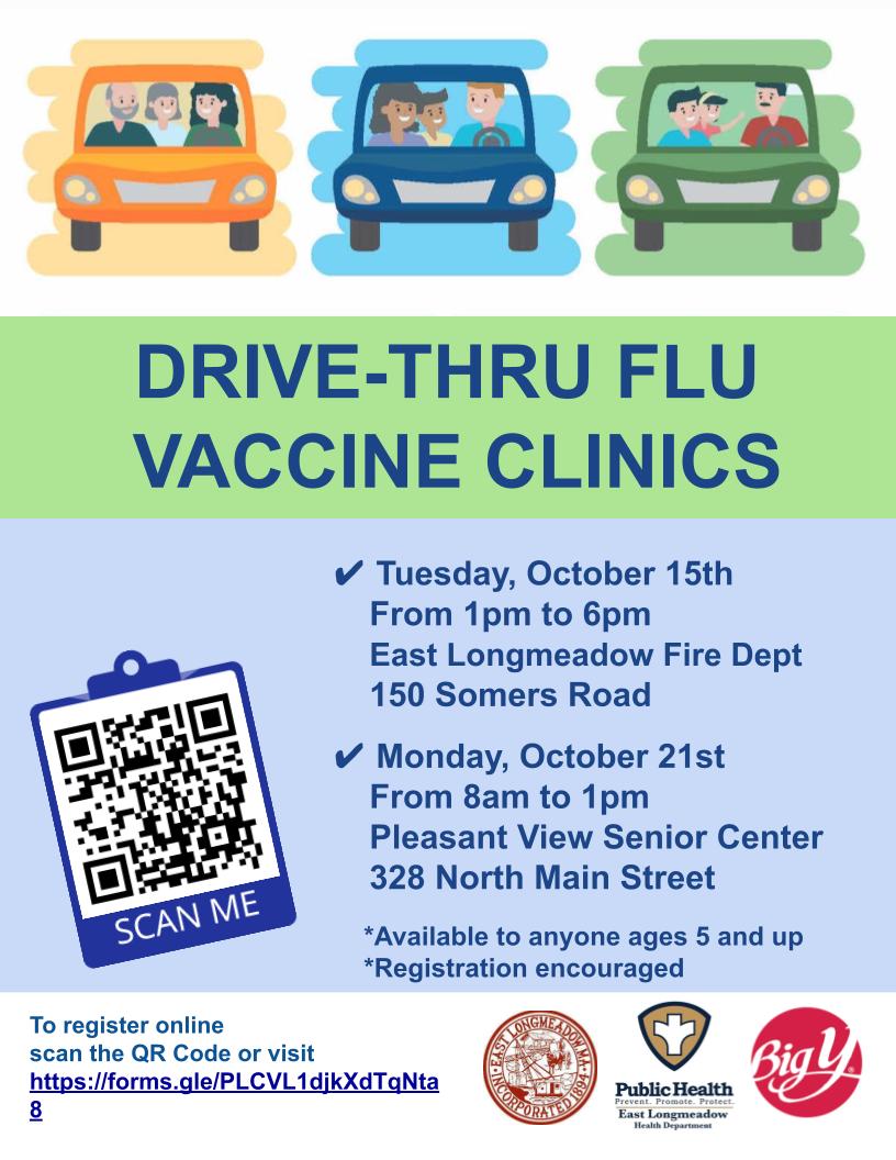 Drive Thru Flu Vaccine Clinic Flyer 2024